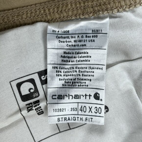 Carhartt Pants Mens 40x30 Rugged Flex Straight Fit Canvas Work - Picture 9 of 9
